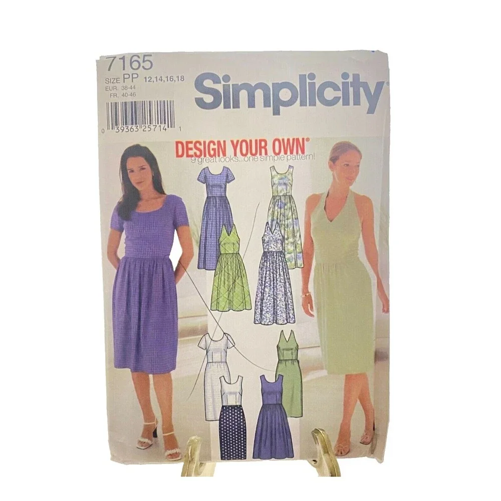 #7165 Simplicity Misses Design Your Own Dress Sewing Pattern Size 12-18